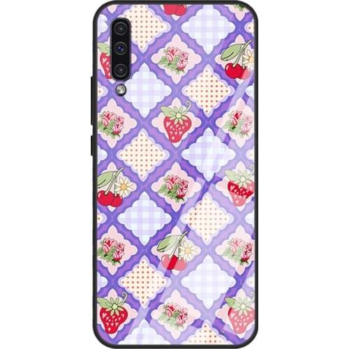 Berry Jam Tempered Glass Case For Samsung A51 A71 A31 A40 A50 A70 A20e A21S A12 A32 A52 A72 Cover