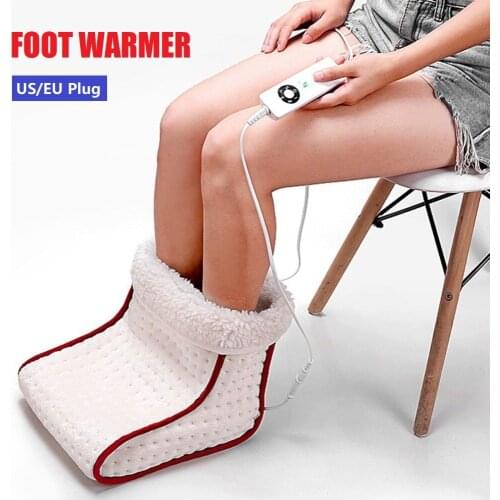 24W Electric Warm Foot Warmer Washable EU/US Plug 5 Modes Heat Settings Thermal Cushion Thermal Massage Cosy Heated Care Pad