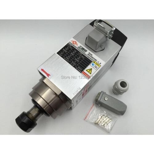 1.5KW ER20 18000rpm 6.8A 220V Air-Cooled Spindle Motor 4Bearings for CNC Woodworking Engraving Drilling& Milling GDZ93*82-1.5