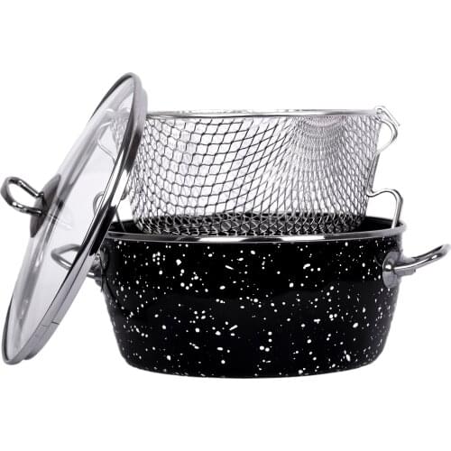 Enamel pot French Fries Chips Mini Frying Basket Strainer Kitchen Cooking Chef Basket Colander Tool Frie basket inclusive