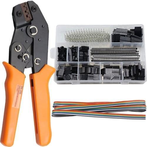 Yalku SN-28B 0.1-1.0mm2 Dupont Crimp Tool+1550pcs Dupont Cable Jumper Wire Pin Header Housing，Terminals Clamp Kit Tool
