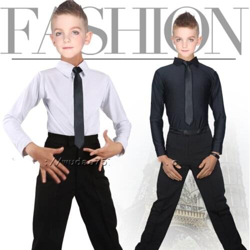 Hot Selling Boys Ballroom Latin Dance Tops Children Kids Professional Latino Training Or Performance Dancing Shirt&Tee DWY1130