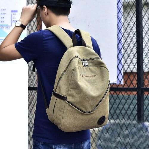 2020 Women Men Canvas Backpacks Large School Bags For Teenager Boys Girls Travel Laptop Backbag Mochila Rucksack Khaki