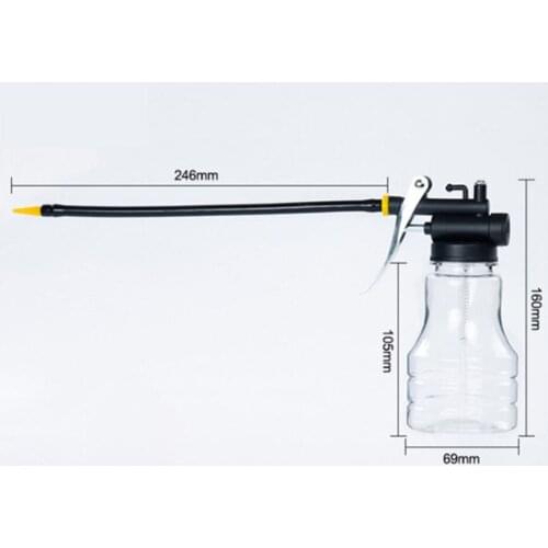 Wear-resistant 250ML High-pressure Transparent Pump Oiler Long Mouth Manual Oil Injector