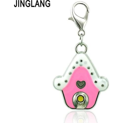 JINGLING Christmas Decoration Lobster Clasp Charms Enamel Metal House Pendant DIY Charms For Jewelry Making Accessories