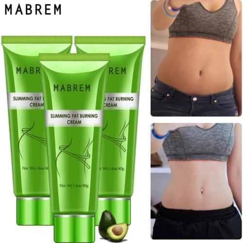3PCS Hot Sale MABREM Avocado Slimming Cream Lose Weight Promote Fat Burning Massage Delicate Skin Shaping Slim Curves Cream 35g