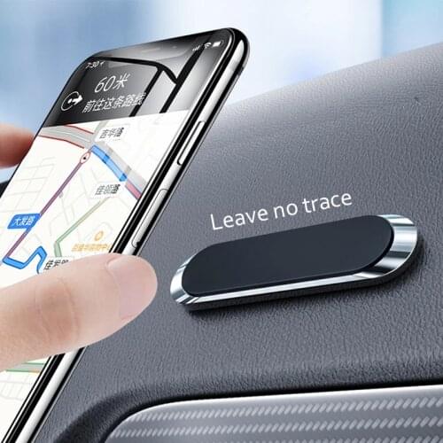 Magnetic Car Phone Holder Dashboard Mount Mini Strip Shape Stand For iPhone 12 11 Samsung Huawei 360 Degree Rotatable Stand