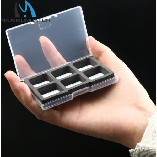 Maximumcatch 2 Pieces Fly Fishing Box 97*63*13mm 6 Magnet Compartment Small Clear Slim Hook Box Fly Box
