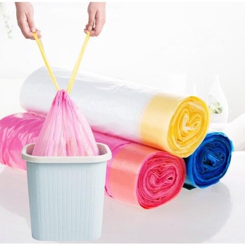 1 Rolls Convenient hand drawstring thick reinforced garbage bags leak proof sanitary disposable Waste bags for kitchen trash