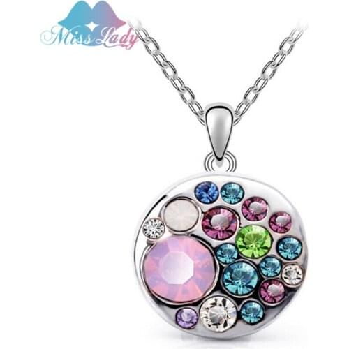 Miss Lady Gold color Crystal ethnic jewelry multicolor statement collar Pendant fashion necklaces for women MLY5130