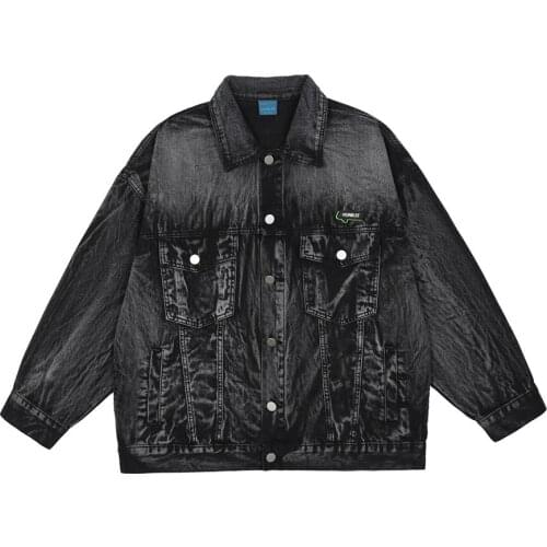 Leopard print embroidered baseball jacket for men
