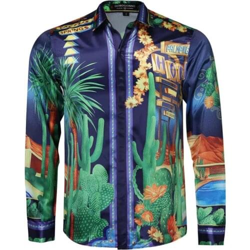 B0950 Fashion Mens Shirts 2021 Runway Luxury famous Brand European Design party style Mens Clothing