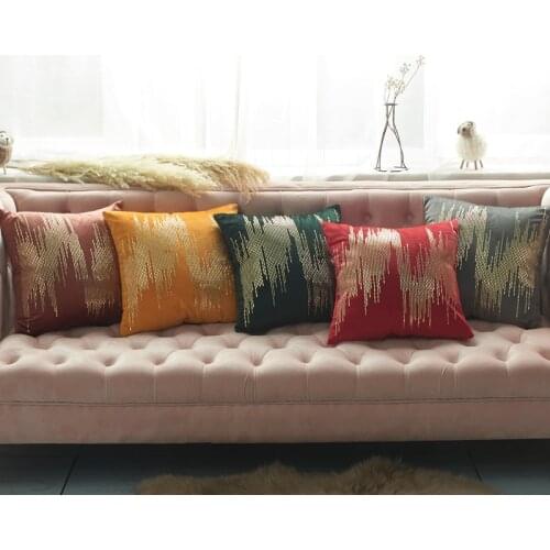 Soft Velvet Cushion Cover Abstract Rivet Home Decorative Pillow Cover for Home Sofa Bed 45x45cm Yellow Red Dark Green Grey Brown