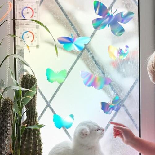 1 pcs 3D Rainbow Effect Window Stickers 9 Styles Self Adhesive Reflective Privacy Decorative Glass Sticker For Home Decoration