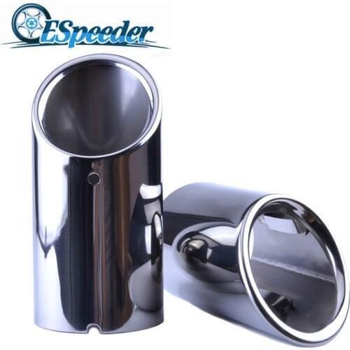 ESPEEDER Auto Stainless Steel Exhaust Tip Pipe Muffler Modified Car Tail Dual Letout For Skoda Car Styling Exhaust System Tip