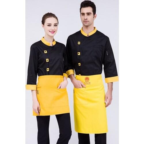 New Long Sleeve Chef Jacket Adult Hotel Restaurant Kitchen Chef Uniform Mens Summer Cook Uniform Chef Jacket Cookwear