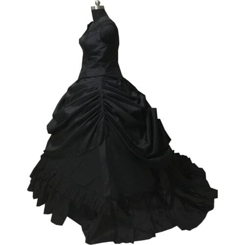 2020 New black victorian Halloween Cosplay dress Colonial Georgian Renaissance Gothic Historical dress D-557