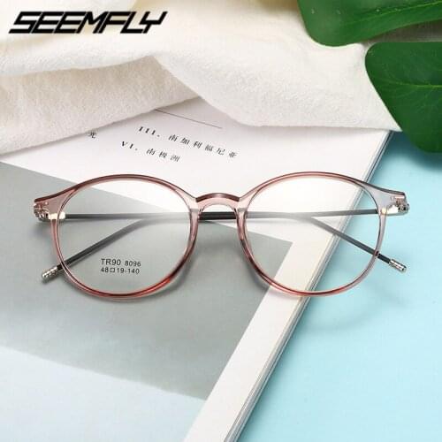 Seemfly TR90 Ultralight Women Men Glasses Vintage Clear Lens Eyeglasses Fashion Female Goggle Spectacle Mirror Unisex Eyewear