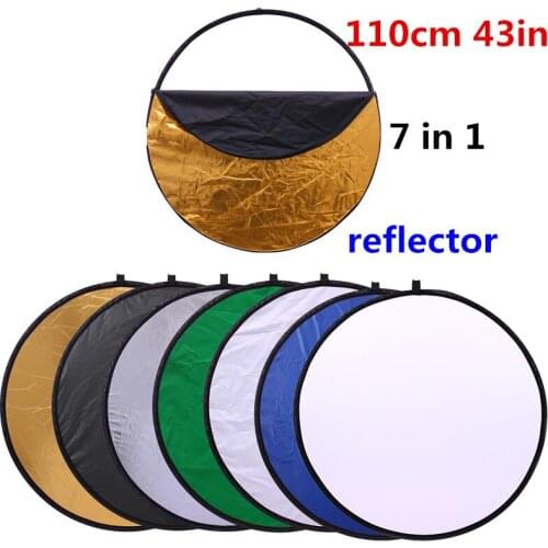 CY Free ship 43" 110cm 7 in 1 Fashion so easy Portable Collapsible Light Round Photography Reflector for Studio Multi Photo Disc
