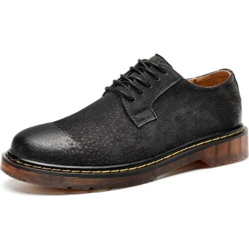 QWEDF 2019 Big Size Oxfords Casual shoes Men Flats Quality Suede Men Loafers Shoes Genuine Leather Shoes Sapato Masculino DP-123