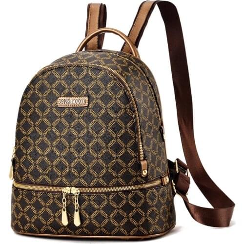 Luxury Lovely lady Print Leather Backpack designer handbag Backpack Travel 2021