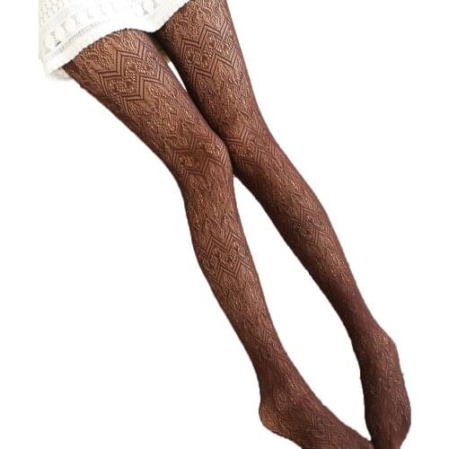 Sexy Womens Hollow Out Wavy Pantyhose Footed Tights Stretchy Long Stockings new