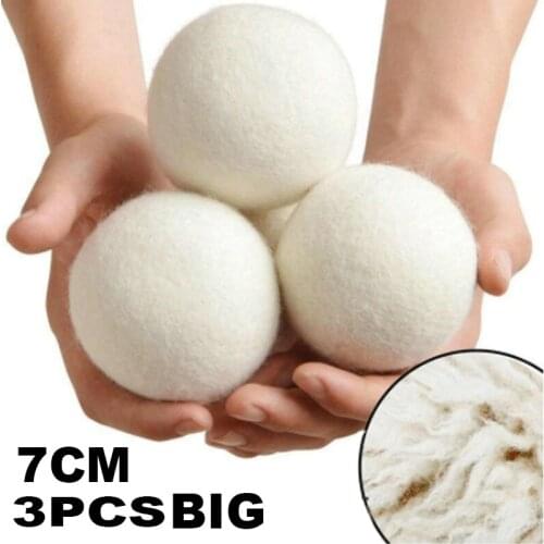 Reusable Wool Dryer Balls Natural Softener Drying Balls Washing Machine Fleece Dry Kit Ball Useful Washing Machine Accessories