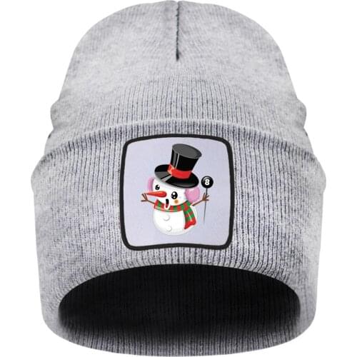 Christmas Snowman Warm Knitted Winter Hat Women Streetwear Bonnet Ladies Cap Autumn Winter White Casual Gorras Chapeu Feminino