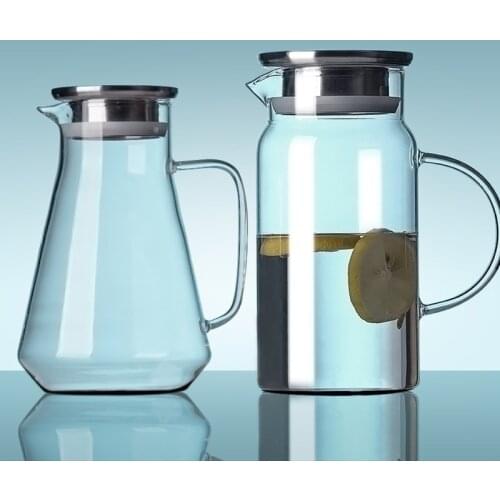 Heat Resistant Water Jug High Capacity Transparent Juice Storage Water Jug Teapot Japanese Jarra Agua Cristal Drinkware DE50SH