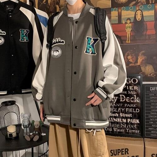 High Quality Streetwear Hip-hop Man Baseball Uniform 2021 Autumn Jackets Coat Man Patchwork Letter Loose Casual Couple Jacket