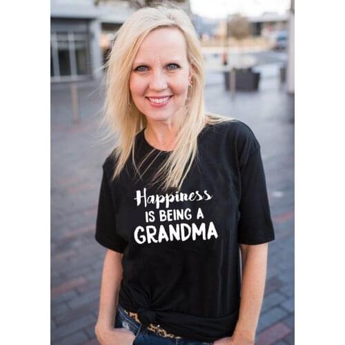 Fashion Happiness Is Being A Grandma T-shirt Women Short Sleeve Harajuku Aesthetic Tumblr Graphic Tee Female Tops Camisetas