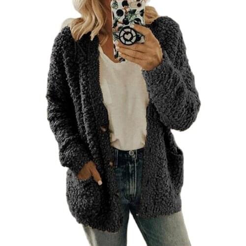 Autumn and Winter 2021 Womens Woolen Jacket Large Size Top Womens Sweaters Winter Cardigan Casual