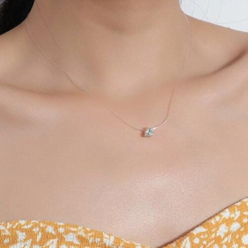Handmade Diy Necklace Women Necklace Gold Color Triangle Inlaid Zircon Pendant Necklace Accessories Necklaces Gifts for Friends