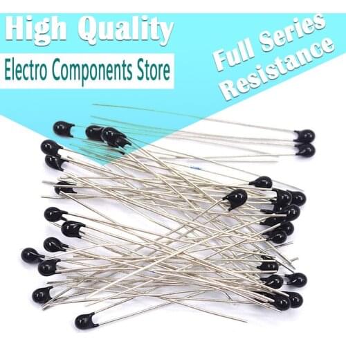 10PCS/Lot NTC Thermistor Thermal Resistor MF52 NTC-MF52AT 5K 10K 15K 20K 22K 30K 47K 50K 100K 5% 3435B Ohm R MF52-50K MF52-10K