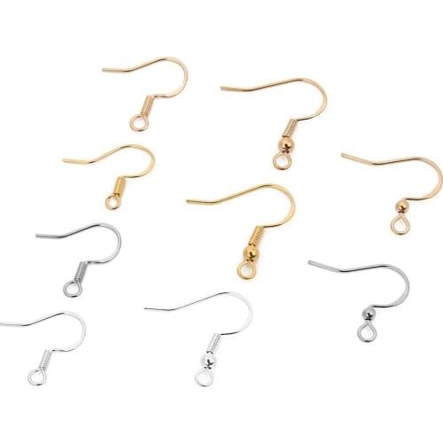 100pcs/lot 3 Style Copper Earring Hooks with 925 Logo Gold Rhodium Color Earring Wire Clasp for DIY Earring Jewelry Making Craft