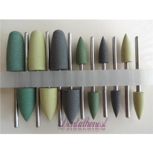 12pcs Dental SILICONE Polishers Resin Base Acrylic Polishing Burs 2.35mm