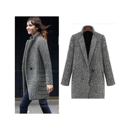 2019 HOT SALE!elegant women winter wool coats plus size grey warm cotton trench laides velvet thick jacket long overcoat