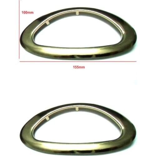 40 Pieces 155 x 100 mm Shine Gold Oval Metal Purse Eyelets purse handles