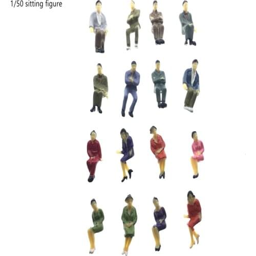 50pcs 1/50 Scale Model Architecture Seated Figure Toys Miniature Construction All Sitting People For Diorama Street Scene Making