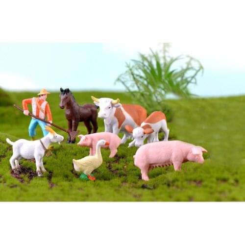 50pcs Resin Animal Pig Horse Milk Fairy Garden Miniatures Accessories Crafts Micro Landscape DIY Fairy Garden Accessories