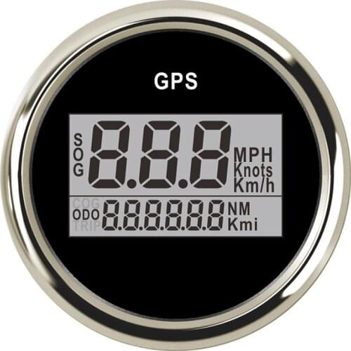 52 mm Digital Car Speedometer GPS Odometer LCD display Mile Per Hour knots Meter For Boat With Back light 12 V 24 V