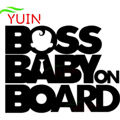 Boss Baby on Board Funny Car Sticker Fashion Cars Accessories Personalized PVC Bumper Windshield Decoration Waterproof Decal