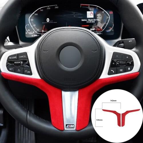 For BMW G20 G28 325li 325i 3 Series 2020 Alcantara Suede Wrap Steering Wheel Panel Strip Cover Trim Stickers Car Accessories