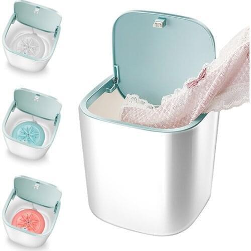 Home Mini Ultrasonic Clothes Washing Machine Bucket Self-Driving Tour Washing Machine Rotating Turbines Washer