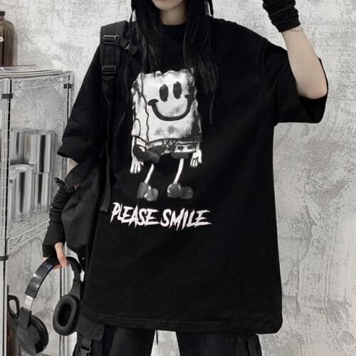 Mall Goth TShirt Women Men Gothic Top Fairy Grunge Harajuku Dark Academia Aesthetic Anime Alt Emo Loose Summer Clothes