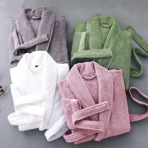 Women Bathrobe winter Towel Fleece thick Sleepwear Warm Men Robe Nightgown Kimono Dressing Gown Pajamas Lady Kimono Robe