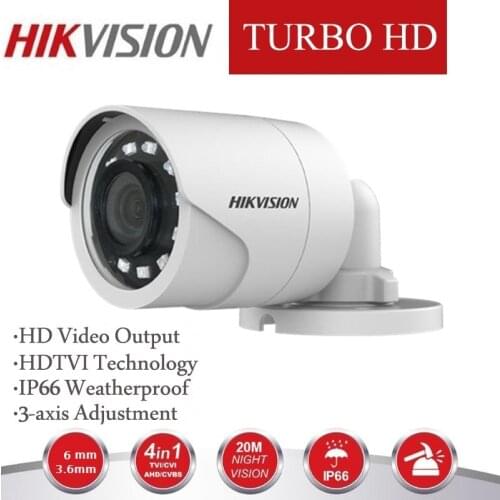 Hikvision Engels DS-2CE16D0T-IRF 2MP HD1080P IR Bullet Camera 20m IR Afstand IP66 weerbestendige Cctv Camera