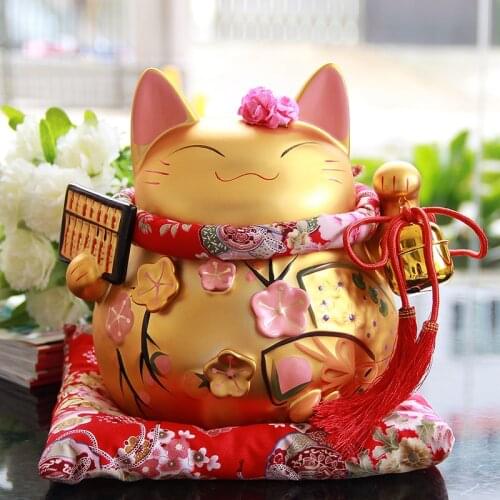 Crafts Arts Home decoration Lucky Cat gold ornaments large ceramic saving piggy bank Home Furnishing decorative ornaments shop b