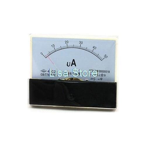 Class 1.5 Accuracy DC 0-50uA Dial Analog Panel Ammeter Gauge 44C2
