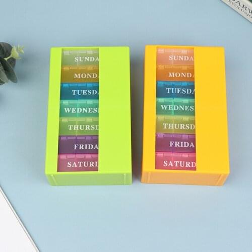 1 Set Weekly 7 Days Pill Box 21 Compartments Pill Organizer Medicine Storage Dispetion